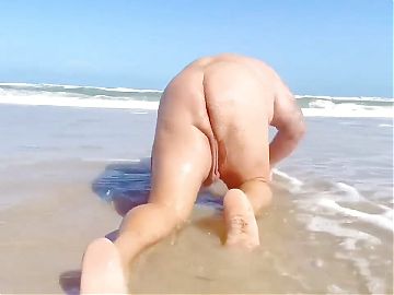 This Old Straight Veteran on the Nude Beach Let Me Video Him!