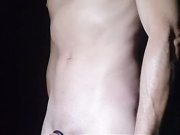 Skinny guy is horny as fuck. Lots of cum drips from flaccid cock